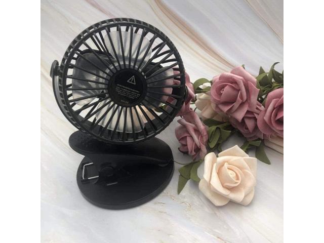 ZpLMW Fan Macaron Clip Fan USB Mini Portable Small Fan Desktop Desktop Charging-Black 130115 170MM