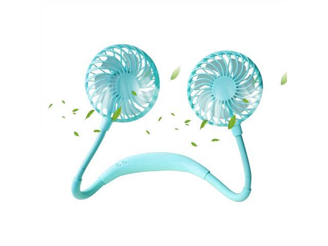 Neck Hanging Fan Hand Free Portable Neck Sports Fans USB Rechargeable Personal Wearable Fan Premium Headphone Style Design Mini Neckband Fan for