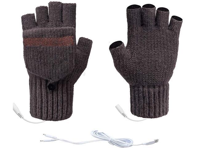 Unisex USB Heated Gloves Winter Warmer Gloves Mittens Removable Double-sided Heating Gloves