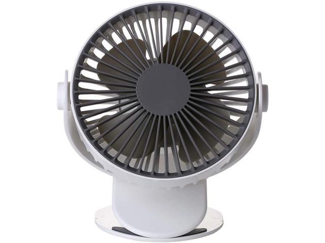 Zzaoxin Portable Handheld Fan 360 ° Rotating Mini Fan Desktop Clip with Portable USB Repeater Fan Children's Bedside Table (Color: White) (Color: 