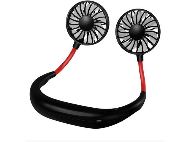 Portable Fan Hand Free Neck Fan Mini USB Personal Fan Wearable Sport Fan USB Desktop Fan 3 Speeds USB Rechargeable 360 Degree Adjustment for