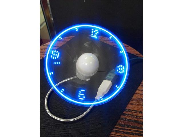 Durable Adjustable USB Gadget Mini Flexible LED Light USB Fan Time Clock Desktop Clock Gadget Time Display 1pcs