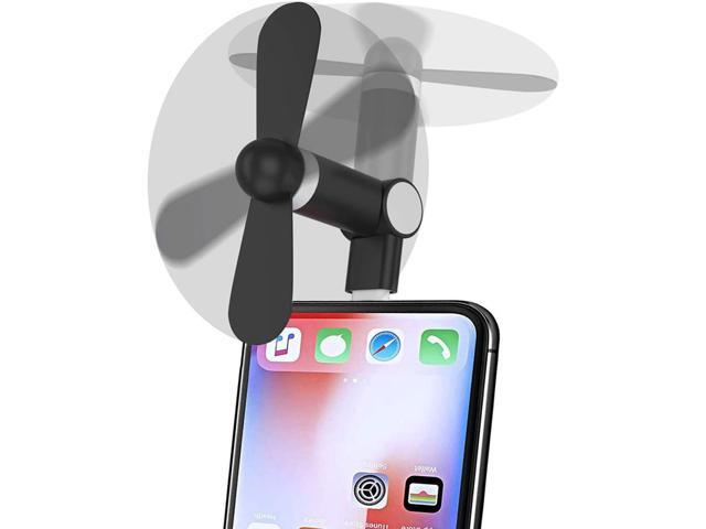 Mini Phone Fan Wuedozue 180 Rotating Portable Cool Cooler Mobile Phone Fan Compatible with iPhone 11/11 Pro/11 Pro Max /X / Xs/Xr / 8 / 8 Plus / 7