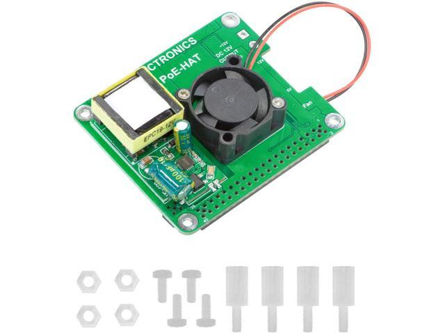 UCTRONICS PoE HAT for Raspberry Pi 4 Model B and Pi 3 Model B+ 8023at Power Over Ethernet Expansion Board with Cooling Fan