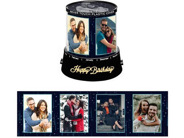 Personalized Projection Lamp Customized Photo Lamp Rotatable Starry Sky Projection Lamp USB Light Christmas for Women(Happy Birthday)
