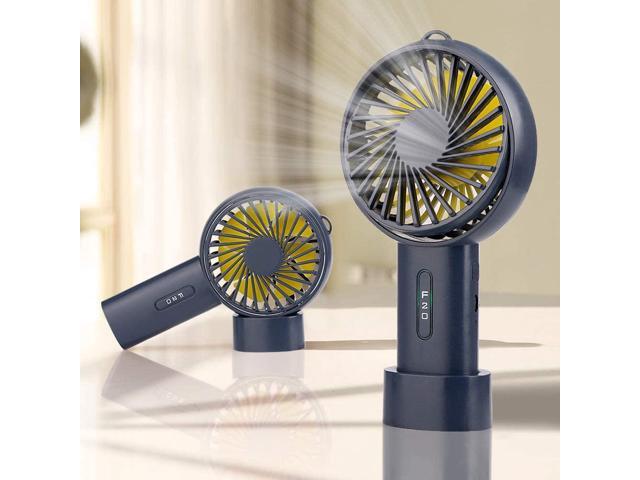 iBazal Mini Handheld USB Fan Battery 2400mAh Operated Fan 3 Speed Adjustable USB Rechargeable Small Portable Personal Fan Stroller Desk Table Fan