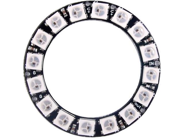 Tangyy Ring RGB LED WS2812B W/Integrated Drivers 16 Pixel Full Color with Integrated Drivers for Arduino Raspberry Pi