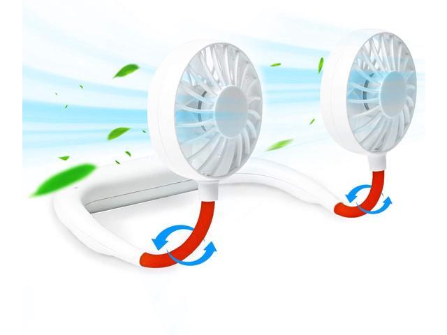 Hand-Free Personal Fan Sports Neck Fan Mini Portable USB Rechargeable Fan 2000mAh 360 Degrees Free Rotation Perfect for Traveling Park