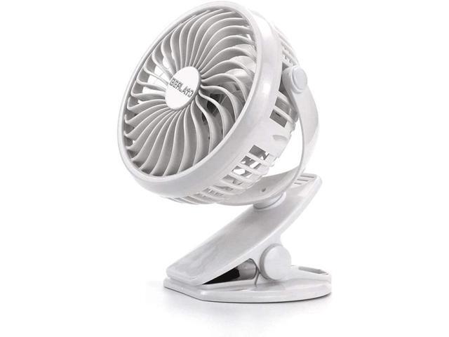 Mini Battery Clip Fan Sall Portable Fan Powered by Rechargeable Battery Or USB Desk Personal Fan for Baby Stroller Car Gym Workout Camping (Color: 