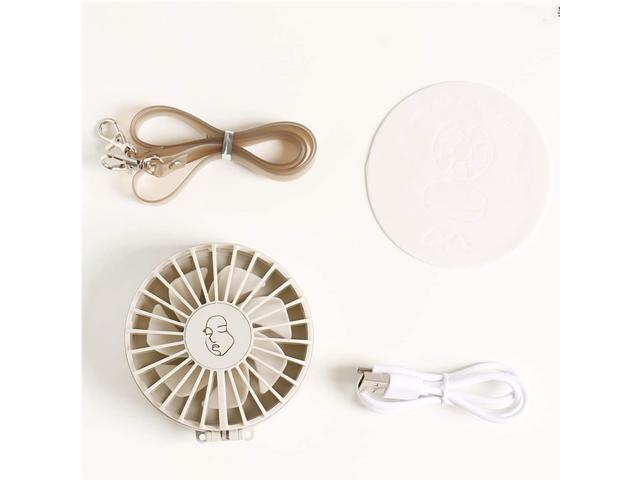 YEZIL High Velocity Personal Fans Retro Folding Mini Fan Led Mirror Handheld Portable Lanyard Summer Outing USB Cooling Fan Mini Portable (Color: 03)