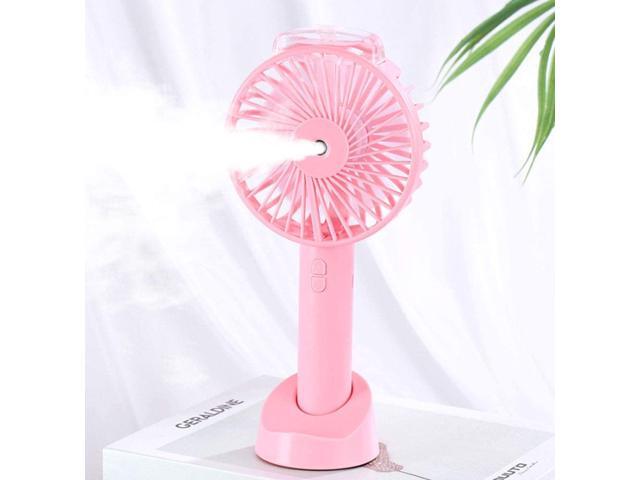 Misting Handheld Fan Mist Spray Portable Personal Mini Fan Rechargeable Quiet Desk Fan for Outdoor Travel with Water Tank (Blue)