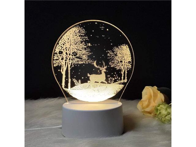 N\\C for Girlfriend Boyfriend 3D Hologram Lamp USB Acrylic Lights Romantic Love Gift Anniversary Present