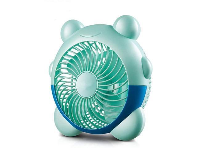CHUNSHENN USB Fans PP Material Fan Mini Second Gear Speed Alarm Clock Shape Bed Desktop Mute Student Dormitory Office USB Small Electric Fan Blue