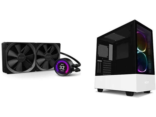 NZXT Kraken X53 240mm - AIO RGB CPU Liquid Cooler - AER P 120mm Radiator Fans (2 Included) & H510 - CA-H510B-W1 - Compact ATX Mid-Tower PC Gaming