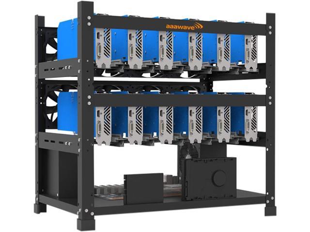 AAAwave 12GPU Open Frame Mining Rig Frame Chassis for Cryptocurrency ETH Zcoin