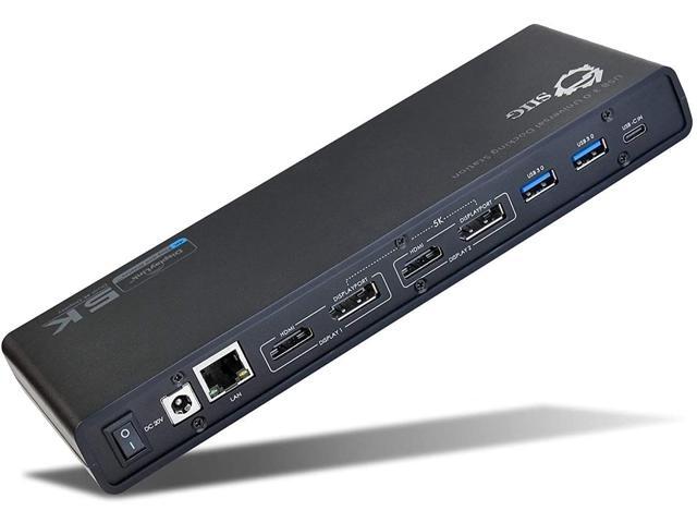 SIIG USB Type C 4K Dual Monitor Docking Station - Dual 4K@60HZ or Single 5K@60Hz Video Laptop Dock - Thunderbolt 3 Compatible (2 HDMI 2