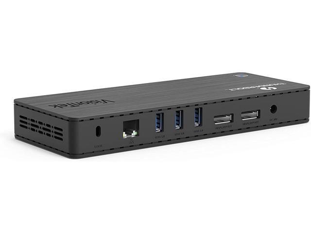 VisionTek VT4800 Dual Display Thunderbolt 3 and USB-C Universal Docking Station with 60W Power Delivery DisplayPort 14 RJ45 USB 31 & USB 30