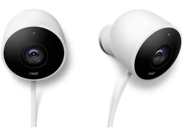 Google Nest Outdoor Wired Security Standard Surveilance Camera (2 Pack) - NC2400ES Bundle with Deco Gear 2 Pack WiFi Smart Plug (4 Items)
