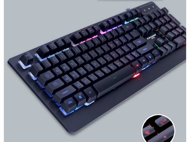 GX50S Professional 107 keys 7 Colorful LED Backlit USB Wired Gaming Keyboards Backlight Keyboards for 2000/XP/Win7/Win8/Win10/Mac OS