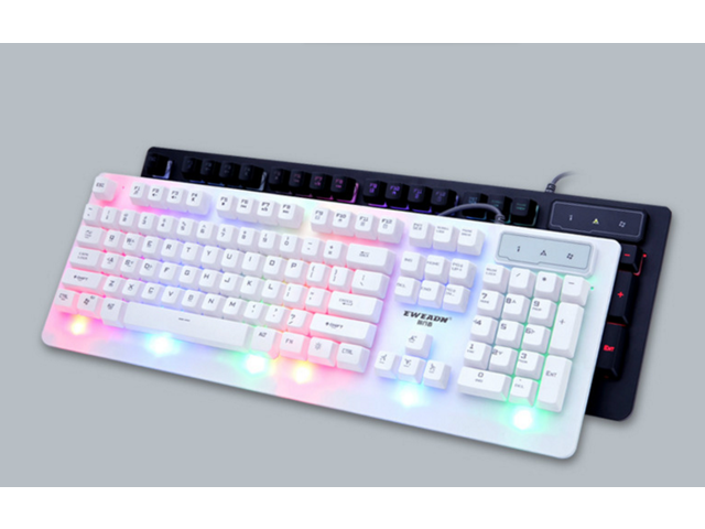 GX50S Professional 107 keys 7 Colorful LED Backlit USB Wired Gaming Keyboards Backlight Keyboards for 2000/XP/Win7/Win8/Win10/Mac OS