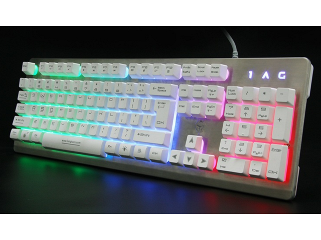 LANGTU K002 Mechanical Keyboard Waterproof Colorful 104keys Multicolors RGB Backlight Gaming Keyboard of Metal Panel USB Wired Switchable Backlight