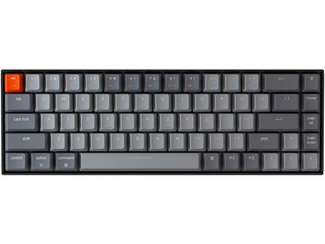 Keychron K6 68-Key Wireless Bluetooth/USB Wired Gaming Mechanical Keyboard White LED Backlight N-Key Rollover Compact 65% Layout Keyboard for Mac