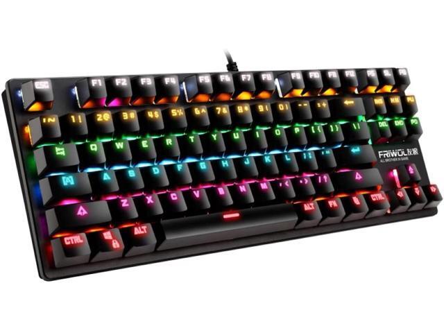 LINASHI Wired Mechanical Keyboard G50 Wired Green Axis Colorful RGB Light Gaming Mechanical Keyboard for Computers