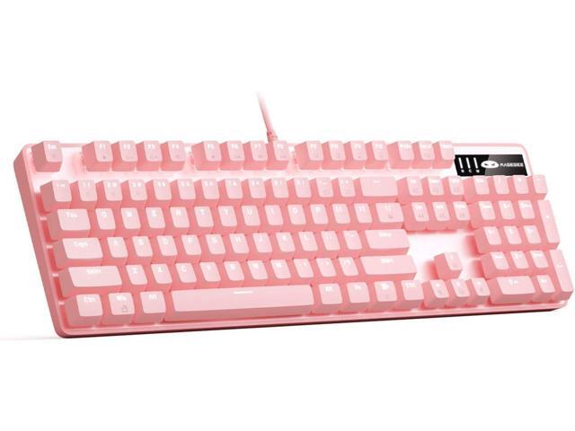 Pink Gaming Keyboard USB Wired KeyboardMageGee New Mechanical Storm Adjustable Backlight Keyboard Splash-Proof Ideal for PC/Laptop/MAC Game(Pink)