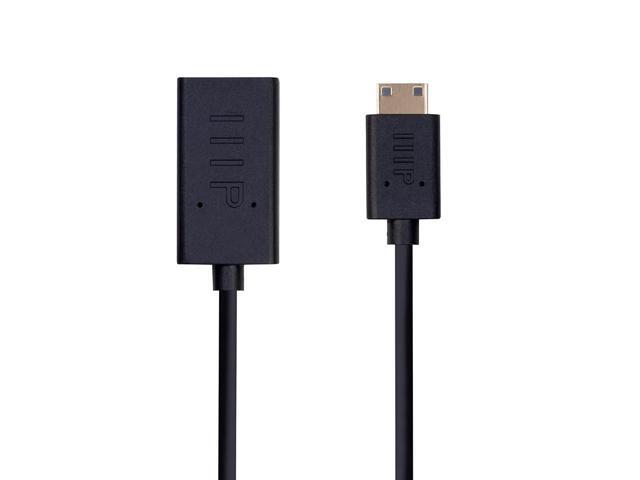 Monoprice 4K Small Diameter High Speed HDMI to Micro HDMI Passive Cable - 6in - Black 4K@60Hz 40AWG eARC For Laptop DSLR Camera Camcorder