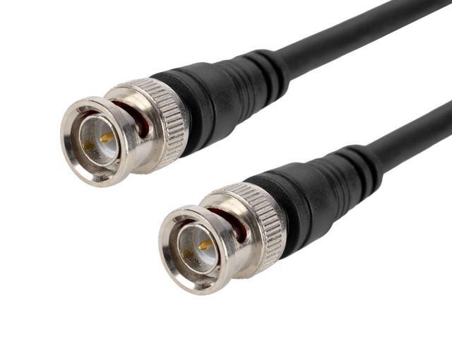 Monoprice Audio/Video Coaxial Cable - 12 Feet - Black RG-59U BNC Male/ BNC Male 75ohm
