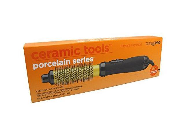 Conair Pro Ceramic Tools Porcelain Series Soft-Bristle Hot Air Brush 1 1/4 Inch