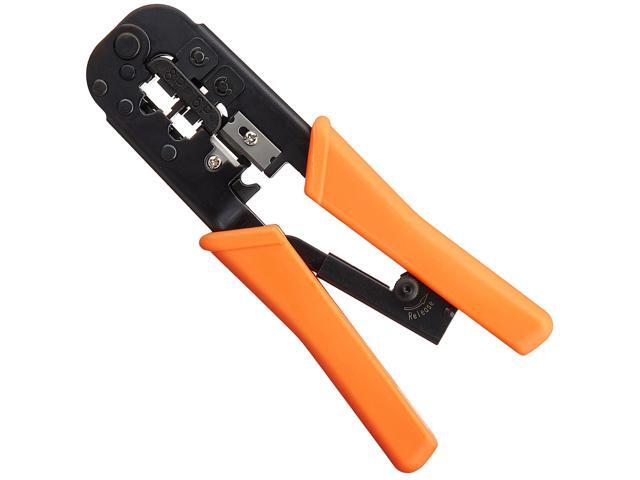 Crimping Tool For Modular Plugs RJ11-12 (6P 6C) and RJ45 (8P 8C) Ratcheting with Cable Stripper/Cutter