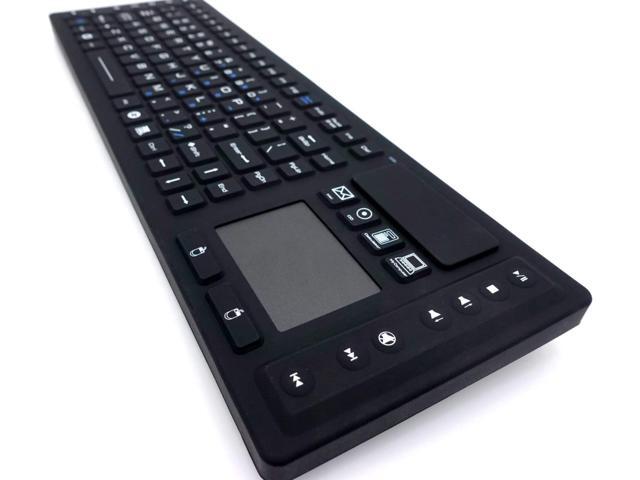 DSI RF Wireless Keyboard with Touchpad IP67 Waterproof Silicone Black TBK104