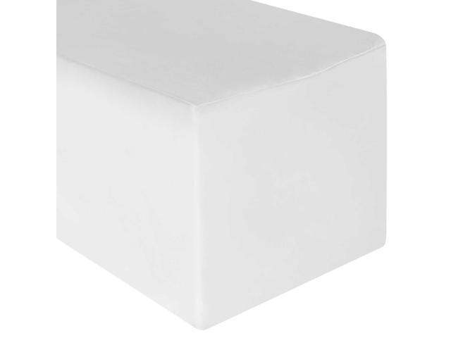 Lann's Linens - 5 Premium 4' Fitted Tablecloths for 48' x 24' Rectangular Tables - Wedding/Banquet/Trade Show - Polyester Cloth Fabric Covers - White