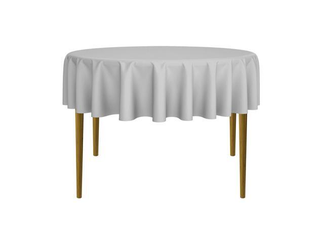 Lann's Linens - 70' Round Premium Tablecloth for Wedding / Banquet / Restaurant - Polyester Fabric Table Cloth - Silver