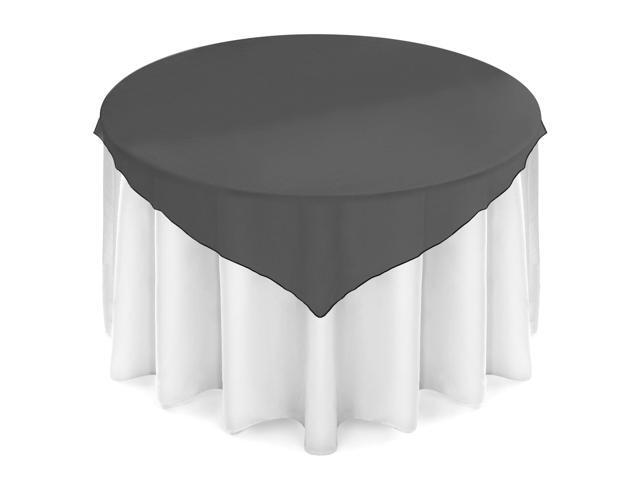 Lann's Linens Organza Wedding Table Overlay - Tablecloth Topper (72' Square - Black)
