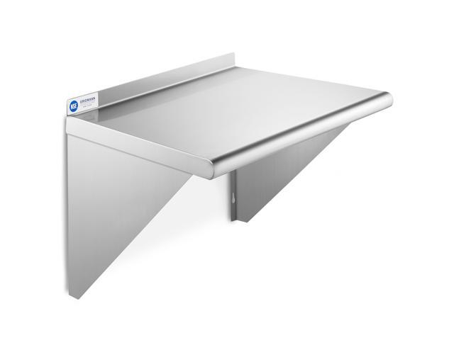 GRIDMANN NSF Stainless Steel 18' x 24' Kitchen Wall Mount Shelf Commercial Restaurant Bar w/ Backsplash