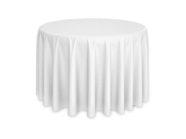 Lann's Linens - 108' Round Premium Tablecloth for Wedding / Banquet / Restaurant - Polyester Fabric Table Cloth - White