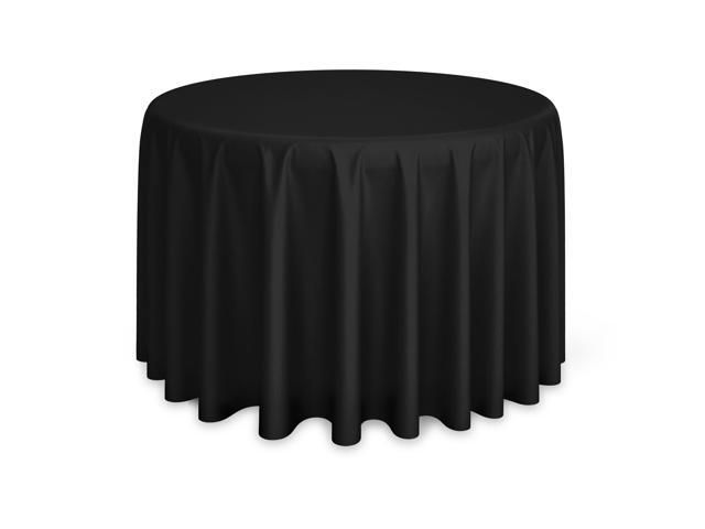 Lann's Linens - 10 Premium 132' Round Tablecloths for Wedding / Banquet / Restaurant - Polyester Fabric Table Cloths - Black