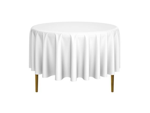 Lann's Linens - 90' Round Premium Tablecloth for Wedding / Banquet / Restaurant - Polyester Fabric Table Cloth - White