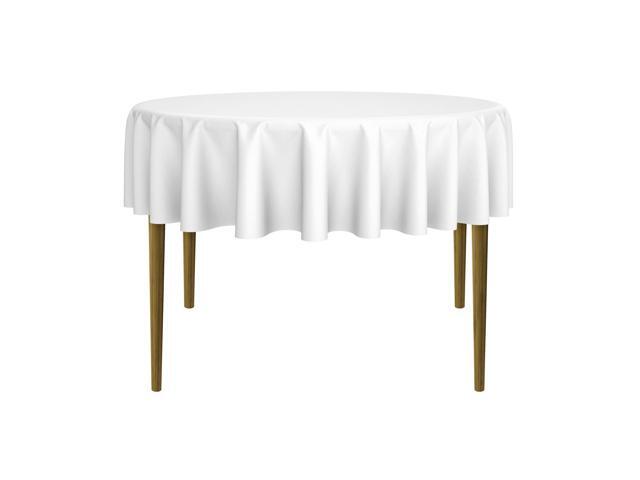 Lann's Linens - 10 Premium 70' Round Tablecloths for Wedding / Banquet / Restaurant - Polyester Fabric Table Cloths - White