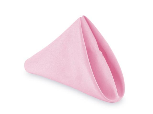 Lann's Linens - 1 Dozen 20' Oversized Cloth Dinner Table Napkins - Machine Washable Restaurant/Wedding/Hotel Quality Polyester Fabric - Pink