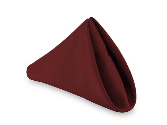 Lann's Linens - 1 Dozen 20' Oversized Cloth Dinner Table Napkins - Machine Washable Restaurant/Wedding/Hotel Quality Polyester Fabric - Burgundy