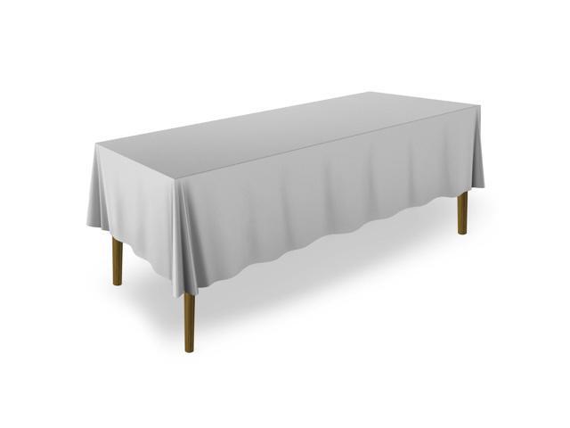 Lann's Linens - 60' x 102' Premium Tablecloth for Wedding / Banquet / Restaurant - Rectangular Polyester Fabric Table Cloth - Silver