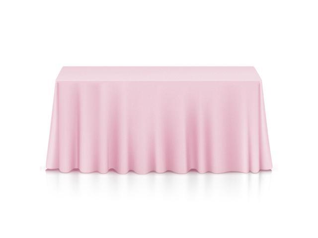 Lann's Linens - 5 Premium 90' x 156' Tablecloths for Wedding/Banquet/Restaurant - Rectangular Polyester Fabric Table Cloths - Pink