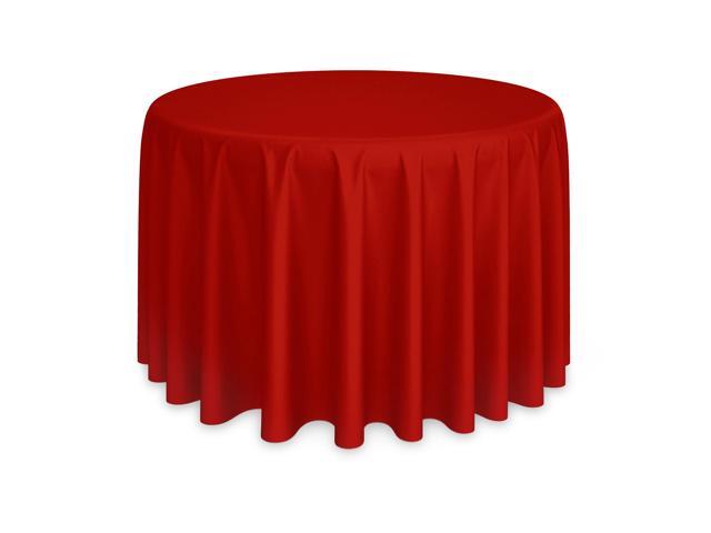 Lann's Linens - 132' Round Premium Tablecloth for Wedding / Banquet / Restaurant - Polyester Fabric Table Cloth - Red