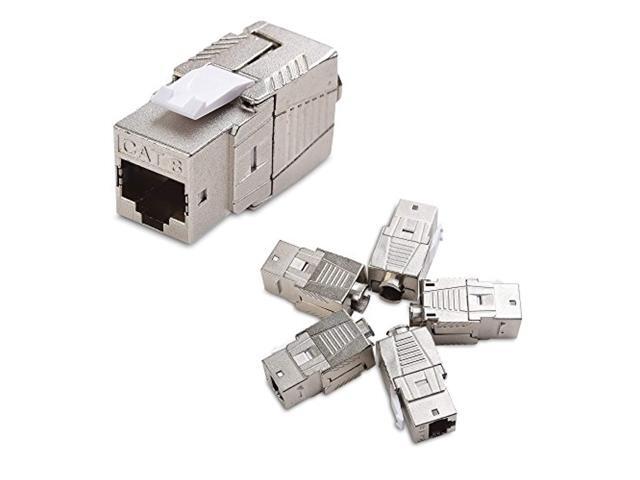 cable matters 5-pack shielded rj45 cat 8 / cat8 keystone jack