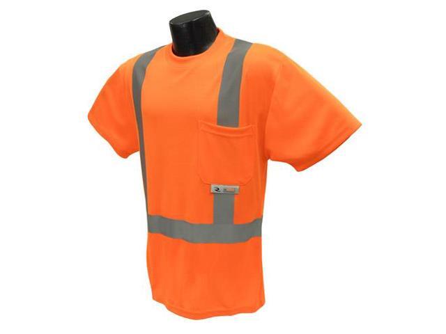 Large Hi-Viz Orange Safety Short Sleeve T-Shirt With Max-Dri