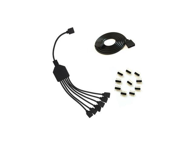 4 Pins black rgb LED Splitter Cable LED Strip Connector 6 Way Splitter Y Spli