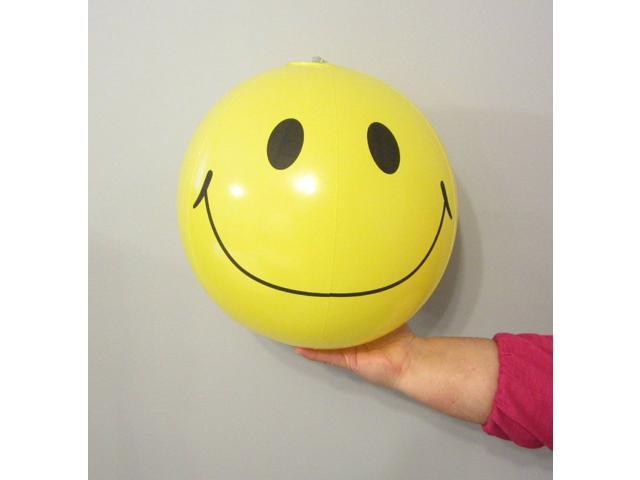 18 NEW LARGE YELLOW SMILE FACE INFLATABLE BEACH BALLS POOL BEACHBALL OCEAN 15'